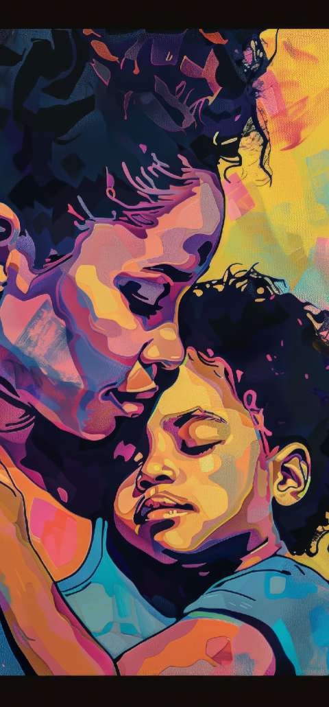 Preview for Mother And Child Phone Wallpaper Template