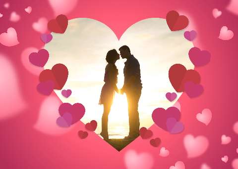 Preview for Romantic-couple-silhouette-sunset-valentines-day-template-0b92b