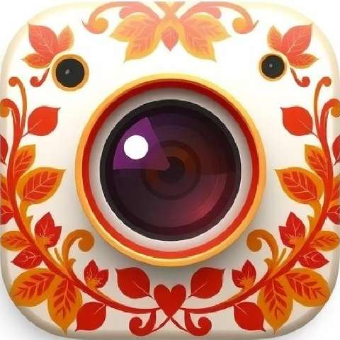 Preview for Decorative-camera-floral-design-aiappiconstyle-template-8c4c4