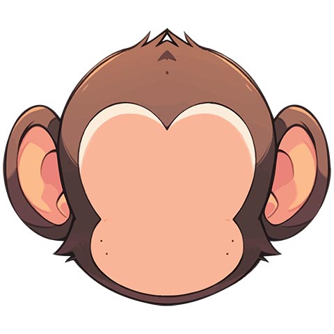 Preview for Cartoon-monkey-face-illustration-emoji-animal-template-444bf