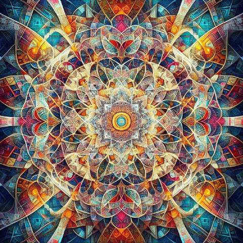 Preview for Vibrant Digital Mandala Art Template