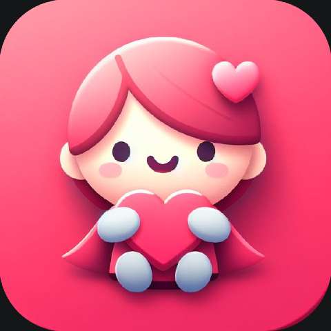Preview for Cartoon-girl-with-heart-love-app-template-99301