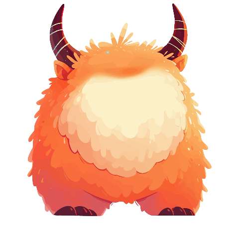 Preview for Orange-furry-creature-illustration-large-monster-template-0c198