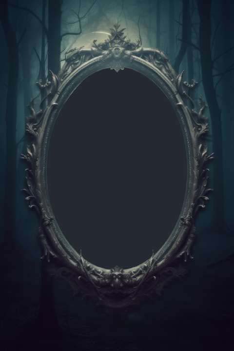 Preview for Dark-mirror-mystical-forest-classic-frame-template-176c9