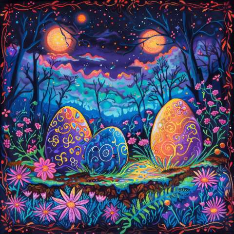 Preview for Vibrant Easter Eggs Design Template
