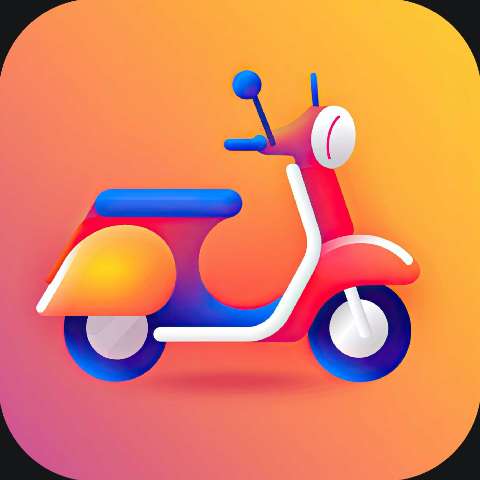Preview for Colorful Scooter Food Delivery App Icon Template