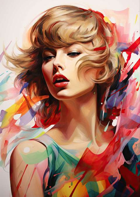 Preview for Vibrant-woman-portrait-taylor-swift-template-25954