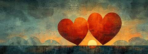 Preview for Twin-hearts-at-sunset-valentines-facebook-template-7d0cc