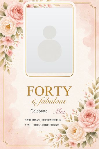 Preview for Forty And Fabulous Birthday Invitation Template
