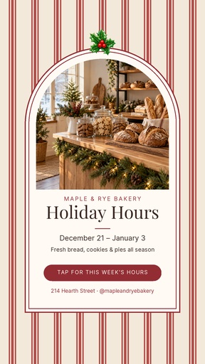 Story opener size of Our Holiday Hours