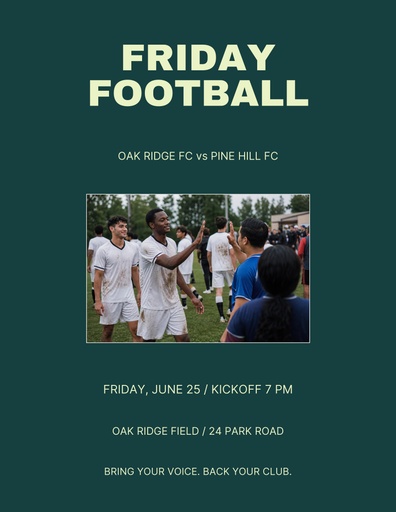 Letter flyer size of Friday Football Club