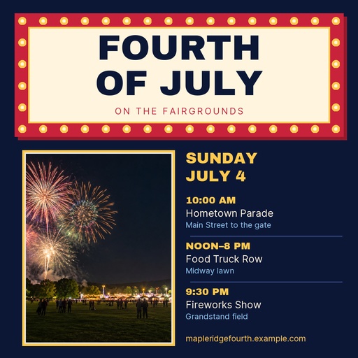 Square post size of Fourth on the Fairgrounds
