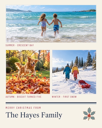 Portrait collage size of Our Family Christmas Letter