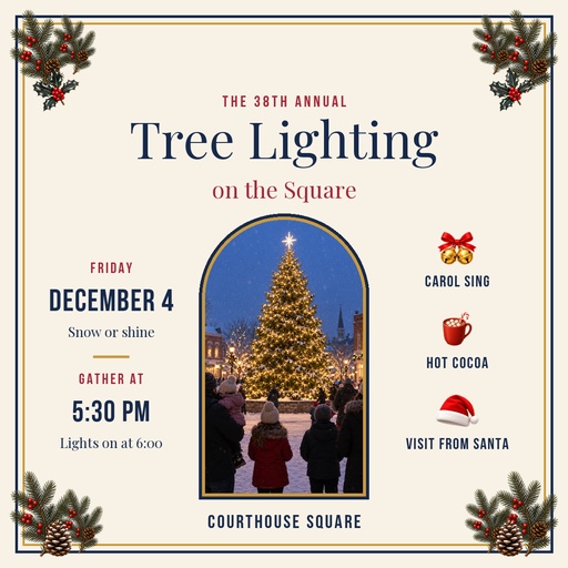 Square post size of Tree Lighting on the Square