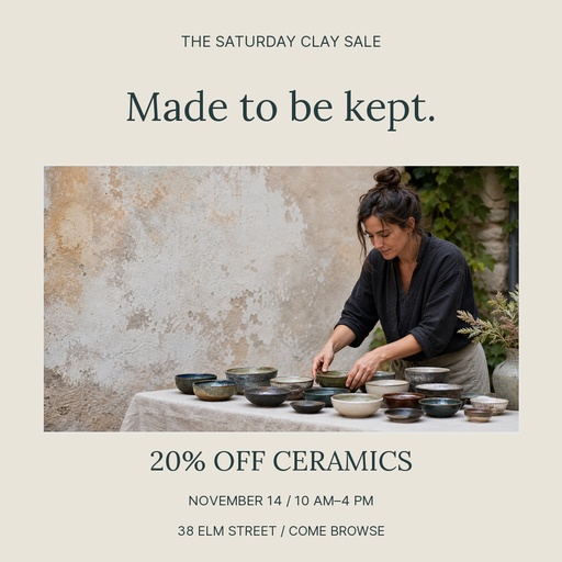 Square post size of The Saturday Clay Sale