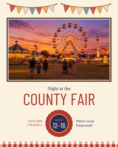 Portrait post size of Night at the County Fair