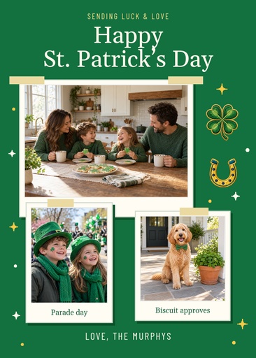 Portrait greeting size of Happy St. Patrick's Day from Us