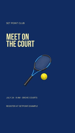 Story opener size of Set Point Club