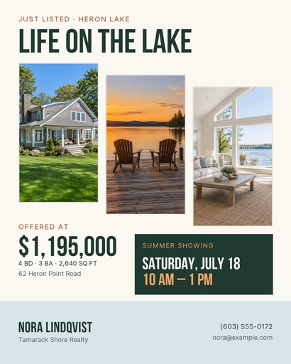 Portrait post size of Lakefront Summer Showing