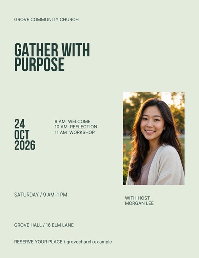 Letter flyer size of Gather with Purpose