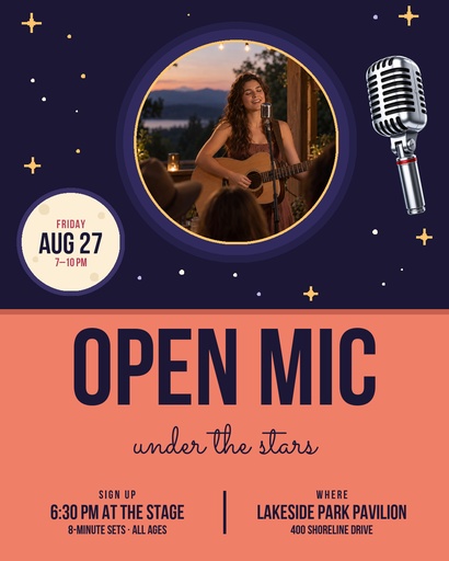 Portrait post size of Open Mic Under the Stars