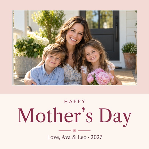 Square post size of Happy Mother's Day with Love