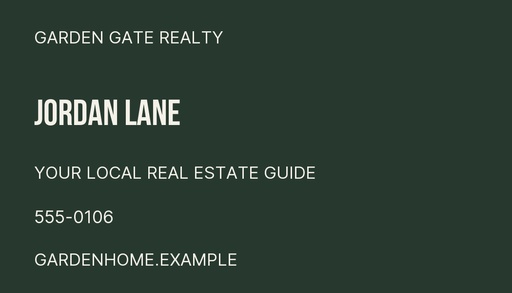 Agent contact card size of Garden Gate Living