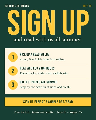 Carousel call to action size of Summer Reading Challenge