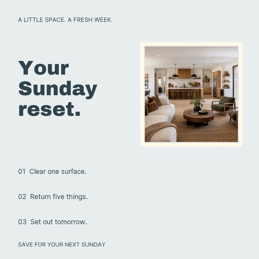Square post size of The Sunday Reset