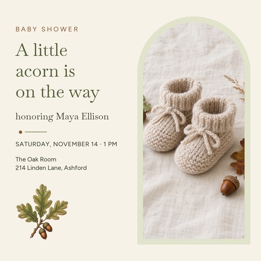 Square post size of Little Acorn Baby Shower