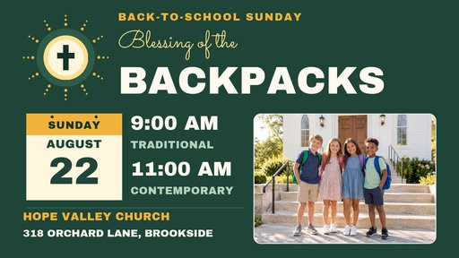 Landscape graphic size of Blessing of the Backpacks