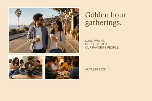 Landscape collage size of Golden Hour Gatherings