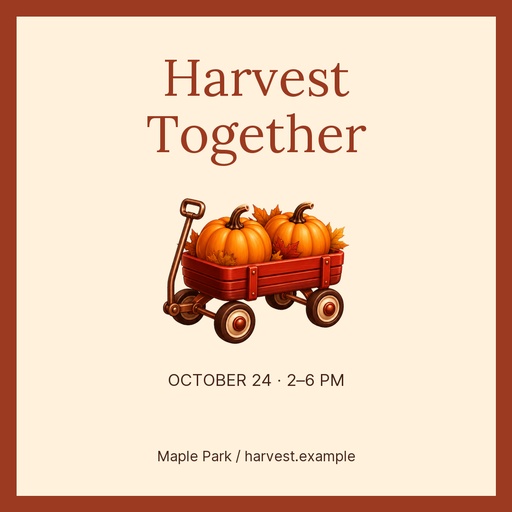 Square post size of Harvest Together