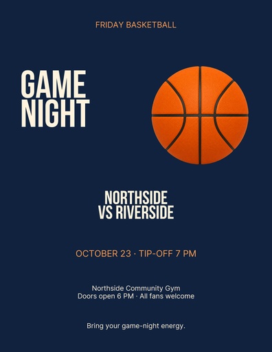 Letter flyer size of Courtside Nights