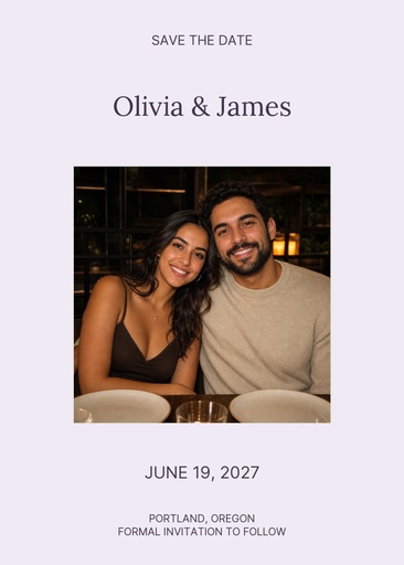 Save the date size of Wisteria House Wedding