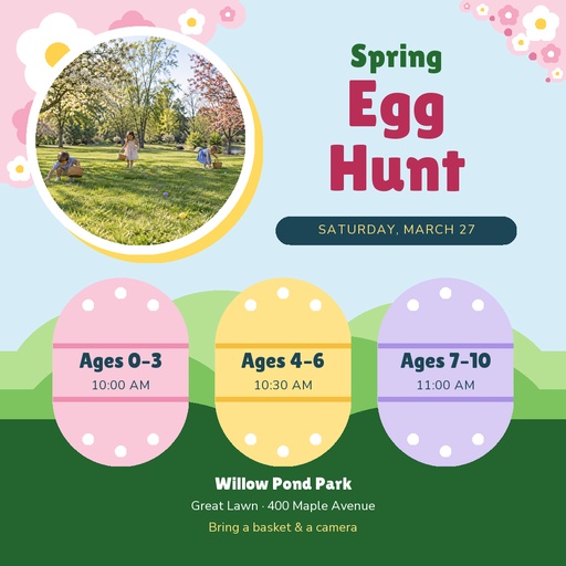 Square post size of Spring Egg Hunt in the Park