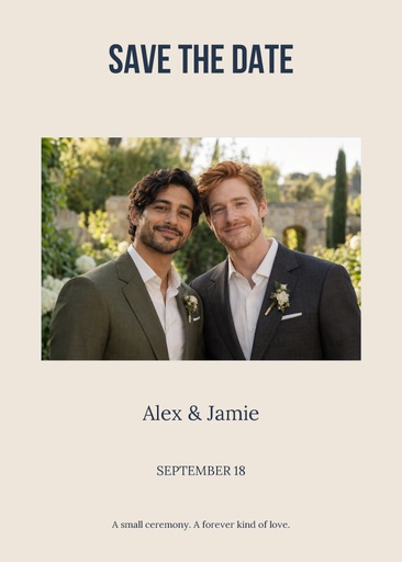 Save the date size of City Hall and Forever