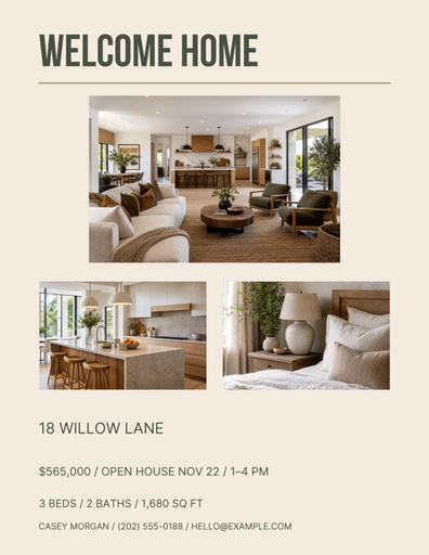 Letter flyer size of Cottage on Willow Lane