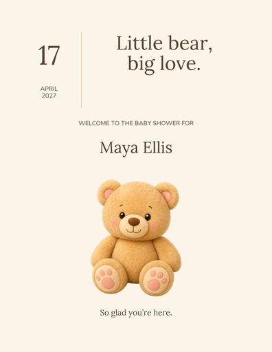 Letter welcome sign size of Little Bear Welcome