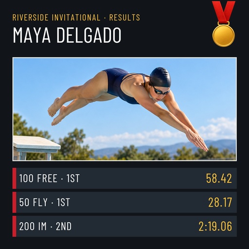 Score post size of Swimmer of the Week