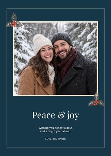 5 × 7 photo card size of Evergreen Wishes