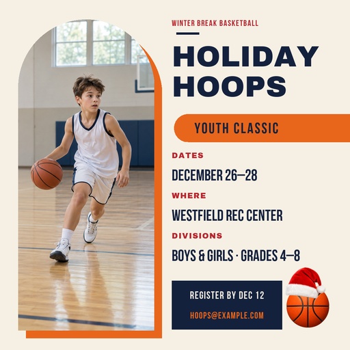 Square post size of Holiday Hoops Classic