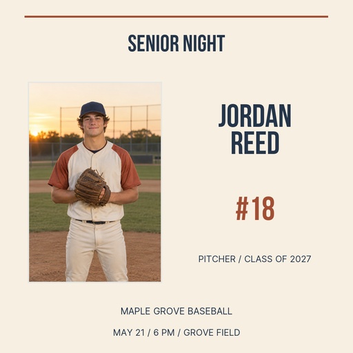 Square post size of One Last Inning Senior Night