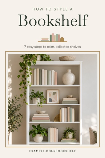 Pinterest pin size of How to Style a Bookshelf