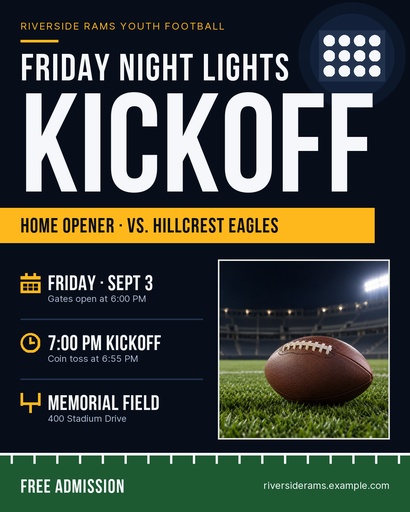 Portrait post size of Friday Night Lights Kickoff