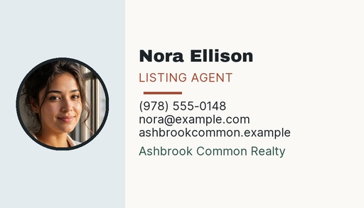 Agent contact card size of Just Listed on Hawthorne Lane