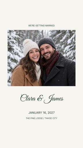 Story opener size of First Snow Wedding