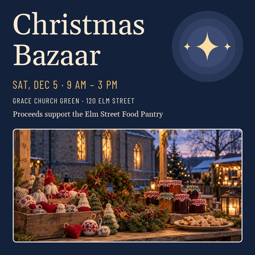 Square post size of Christmas Bazaar on the Green