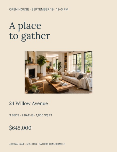 Letter flyer size of A Place to Gather