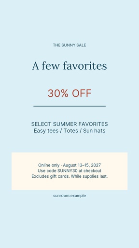 Story detail size of The Sunny Sale